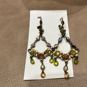 Floral Multicolor Dangle Chandelier Earrings